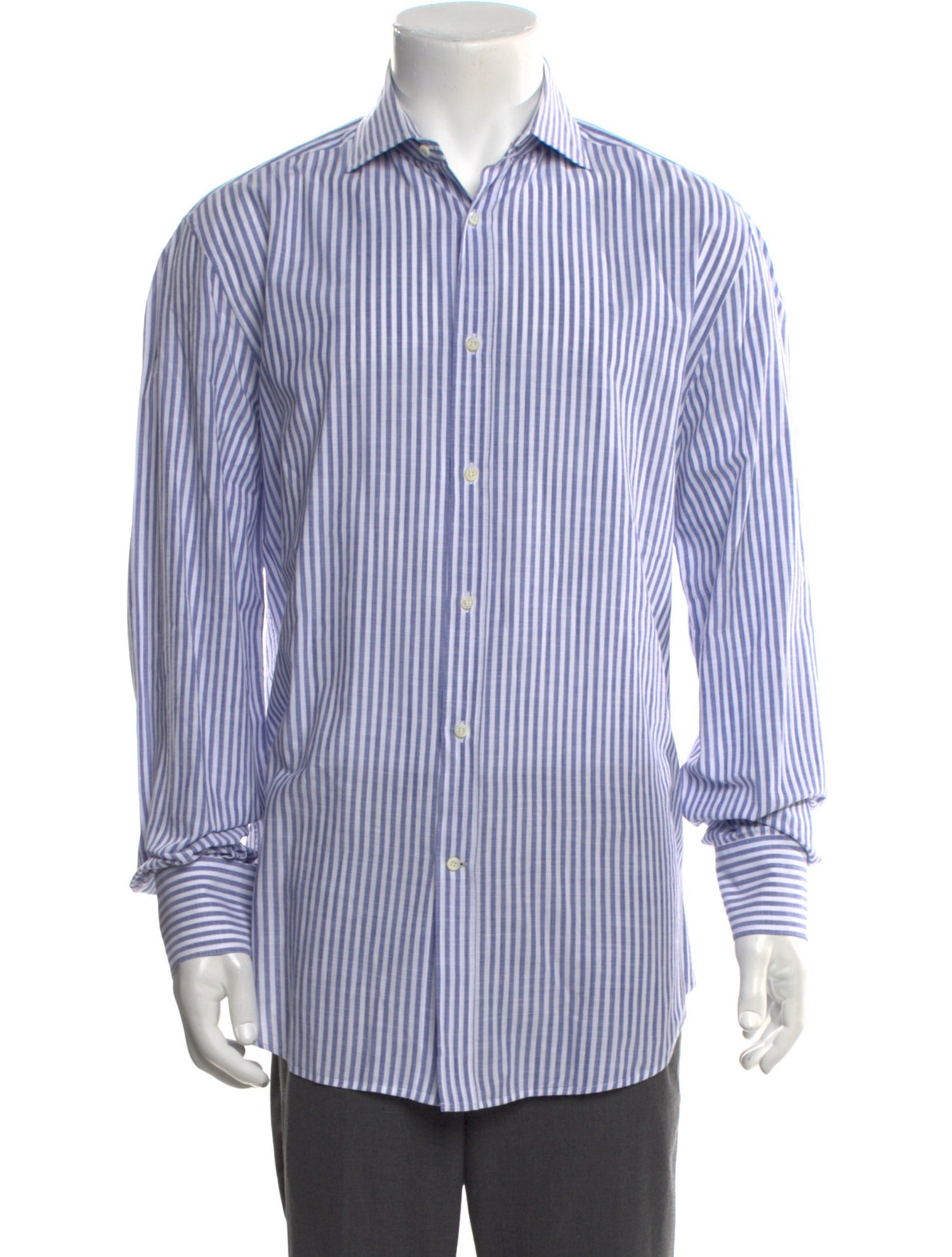 Brunello Cucinelli Striped Long Sleeve Dress Shirt