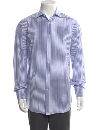 Brunello Cucinelli Striped Long Sleeve Dress Shirt