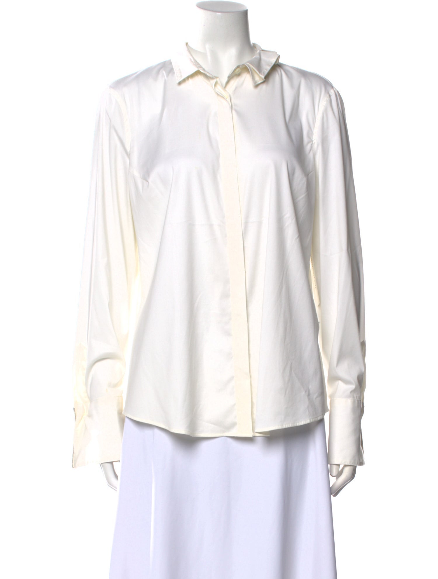 Brunello Cucinelli Long Sleeve Button-Up Top