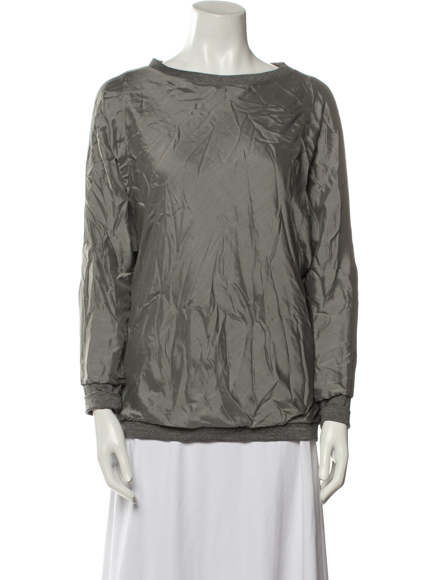 Brunello Cucinelli Silk Bateau Neckline Blouse