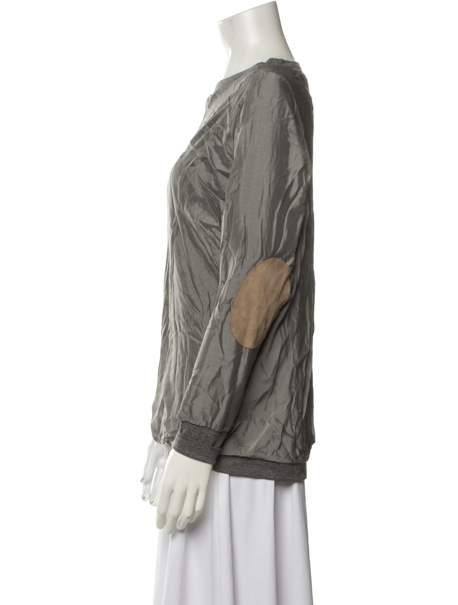 Brunello Cucinelli Silk Bateau Neckline Blouse