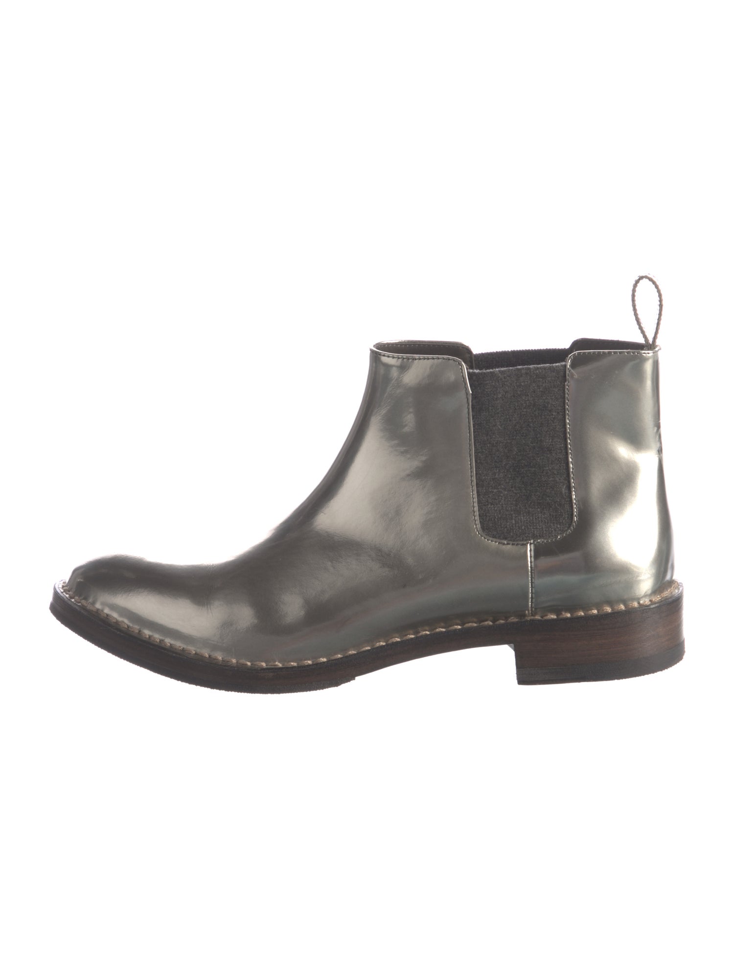 Brunello Cucinelli Patent Leather Chelsea Boots