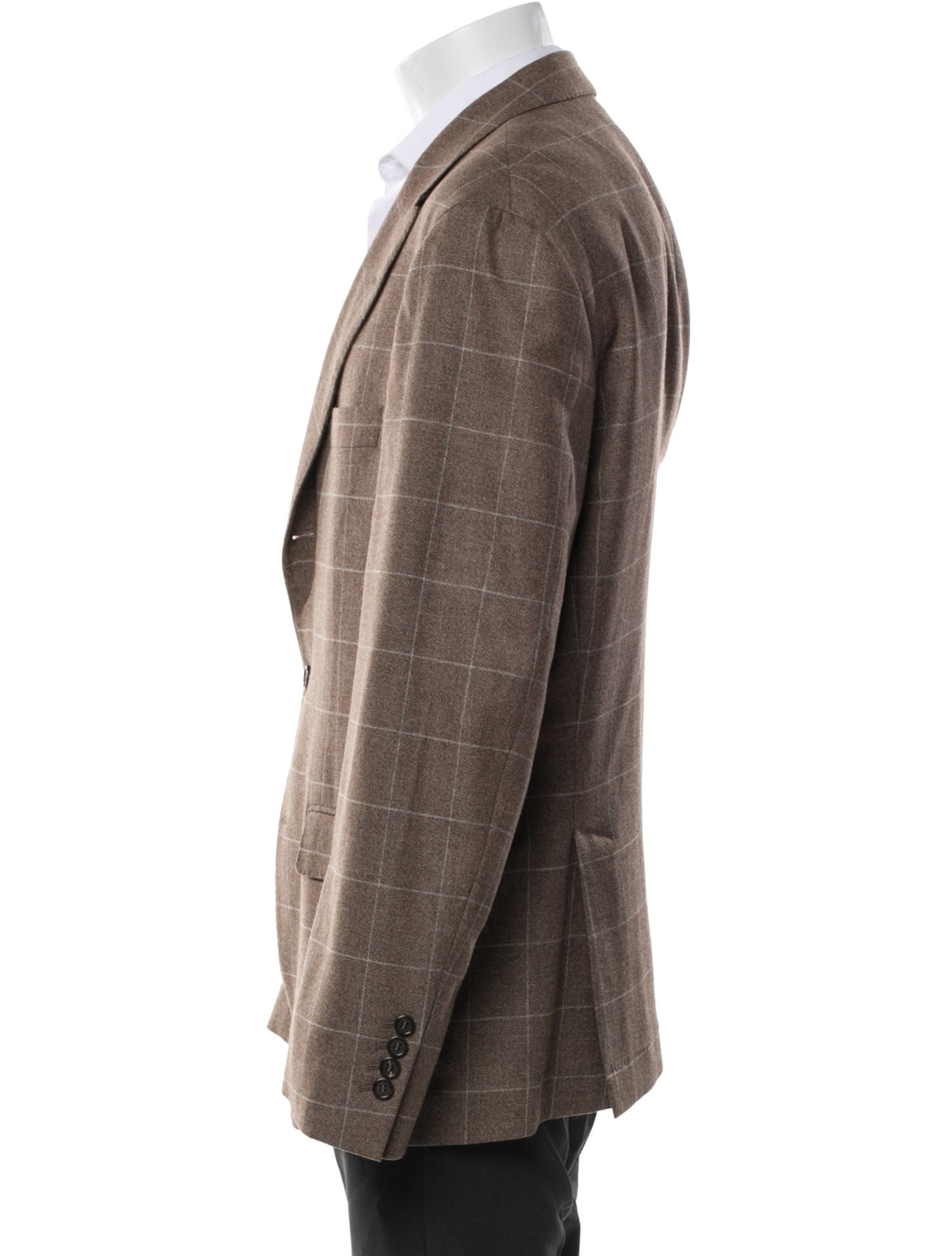 Brunello Cucinelli Plaid Print Peacoat