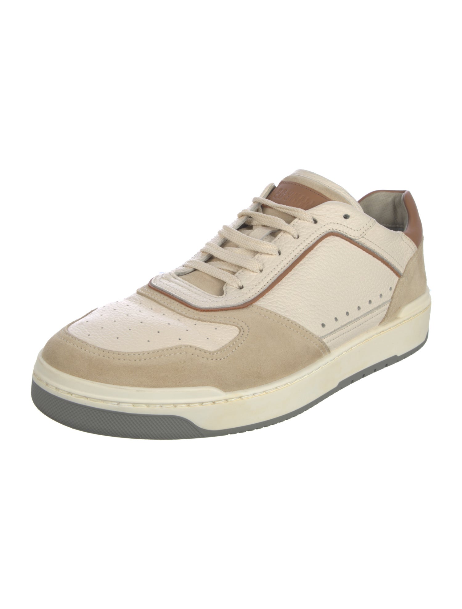 Brunello Cucinelli Suede Colorblock Pattern Sneakers