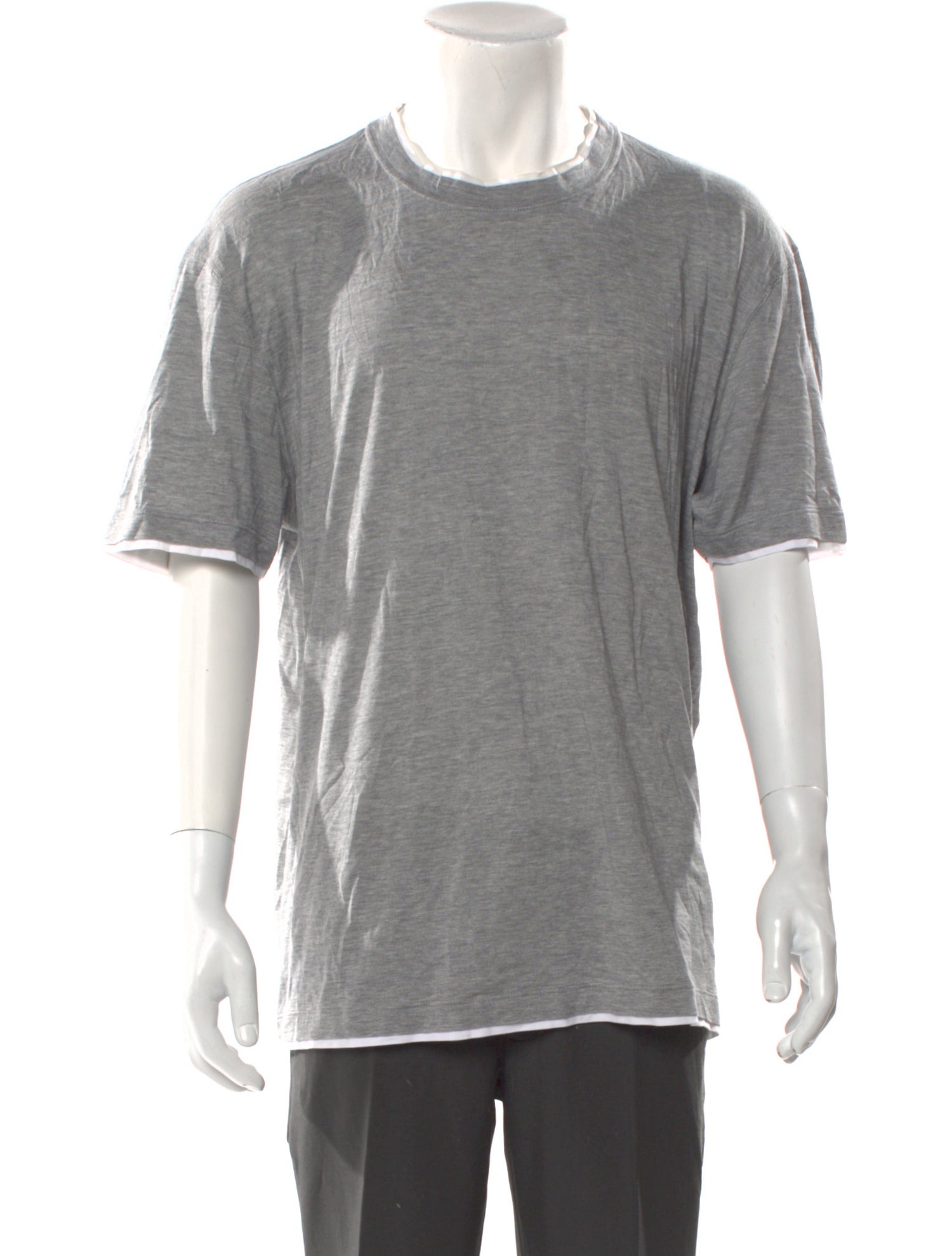 Brunello Cucinelli Silk Crew Neck T-Shirt