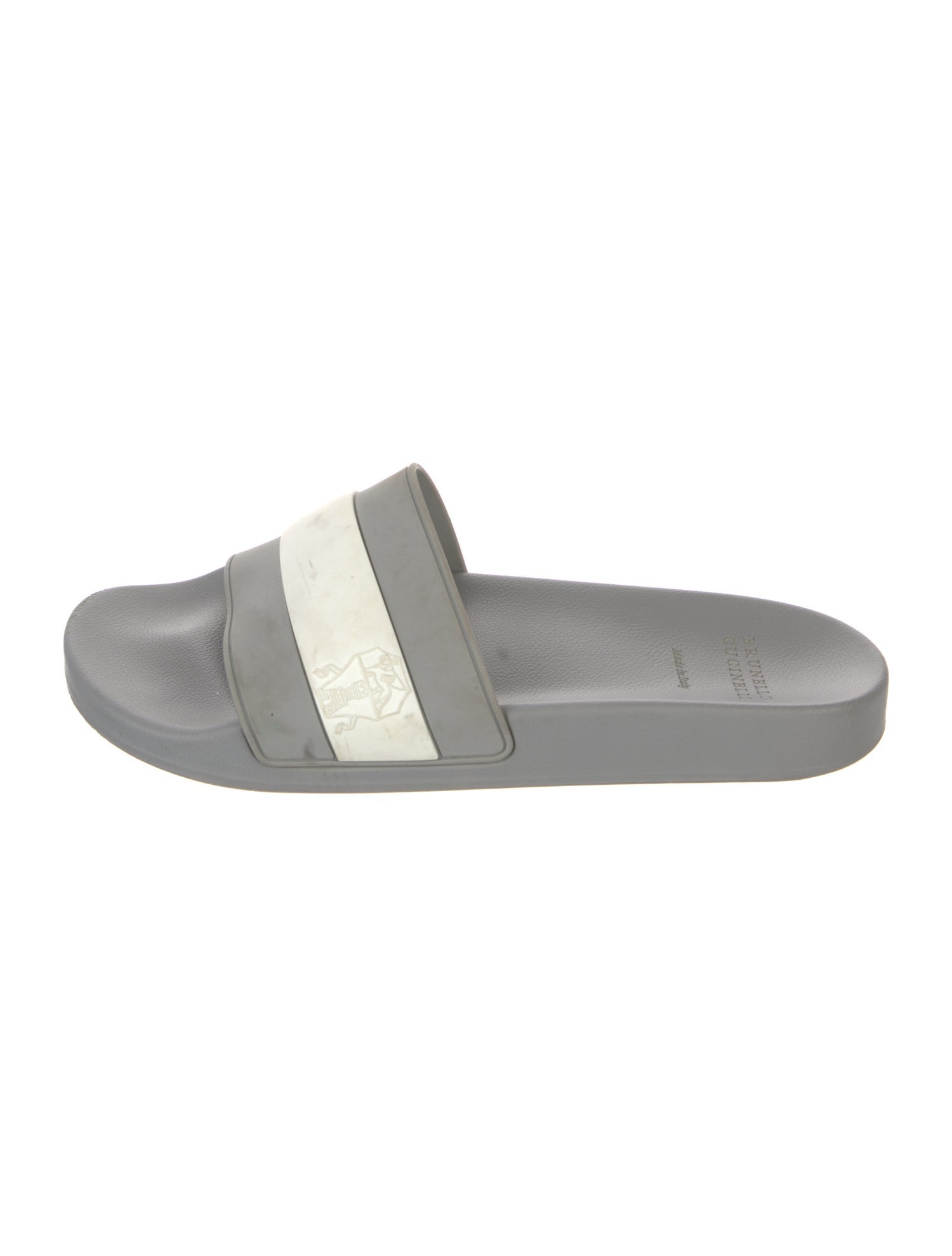 Brunello Cucinelli Rubber Colorblock Pattern Slides