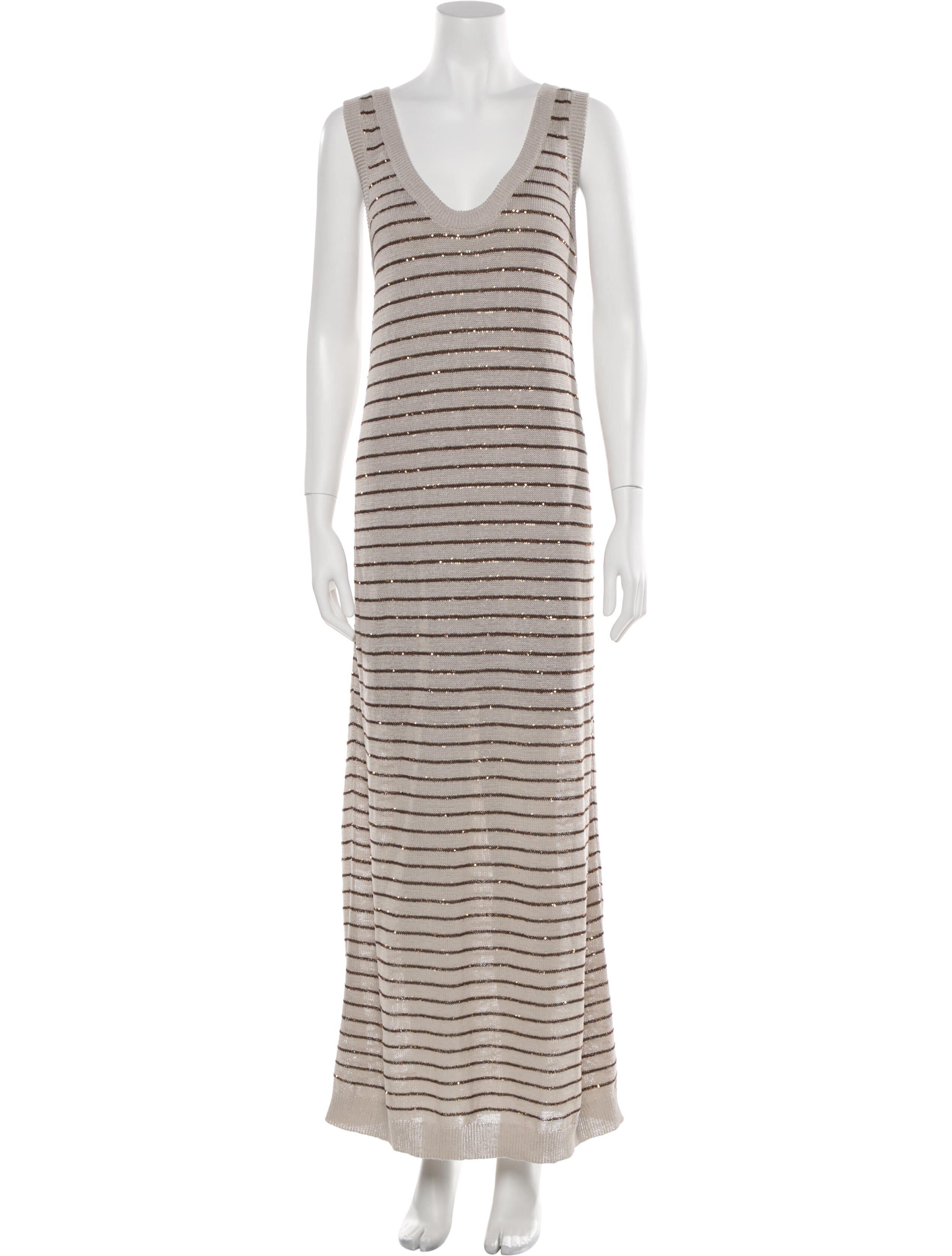 Brunello Cucinelli Striped Long Dress
