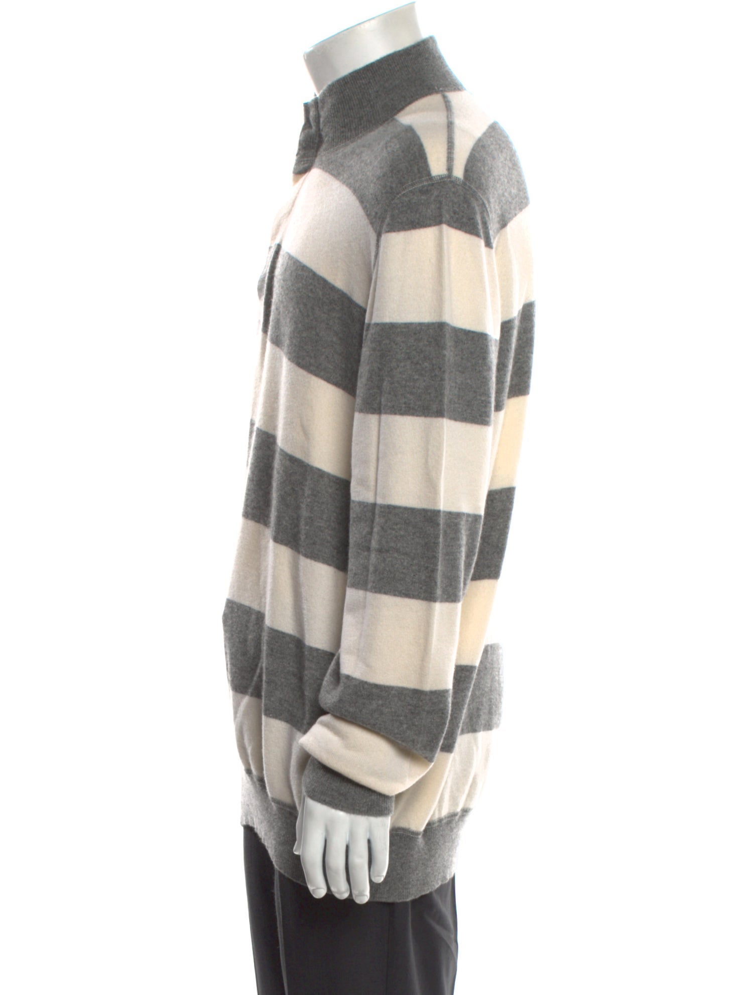Brunello Cucinelli Cashmere Striped Polo Sweater