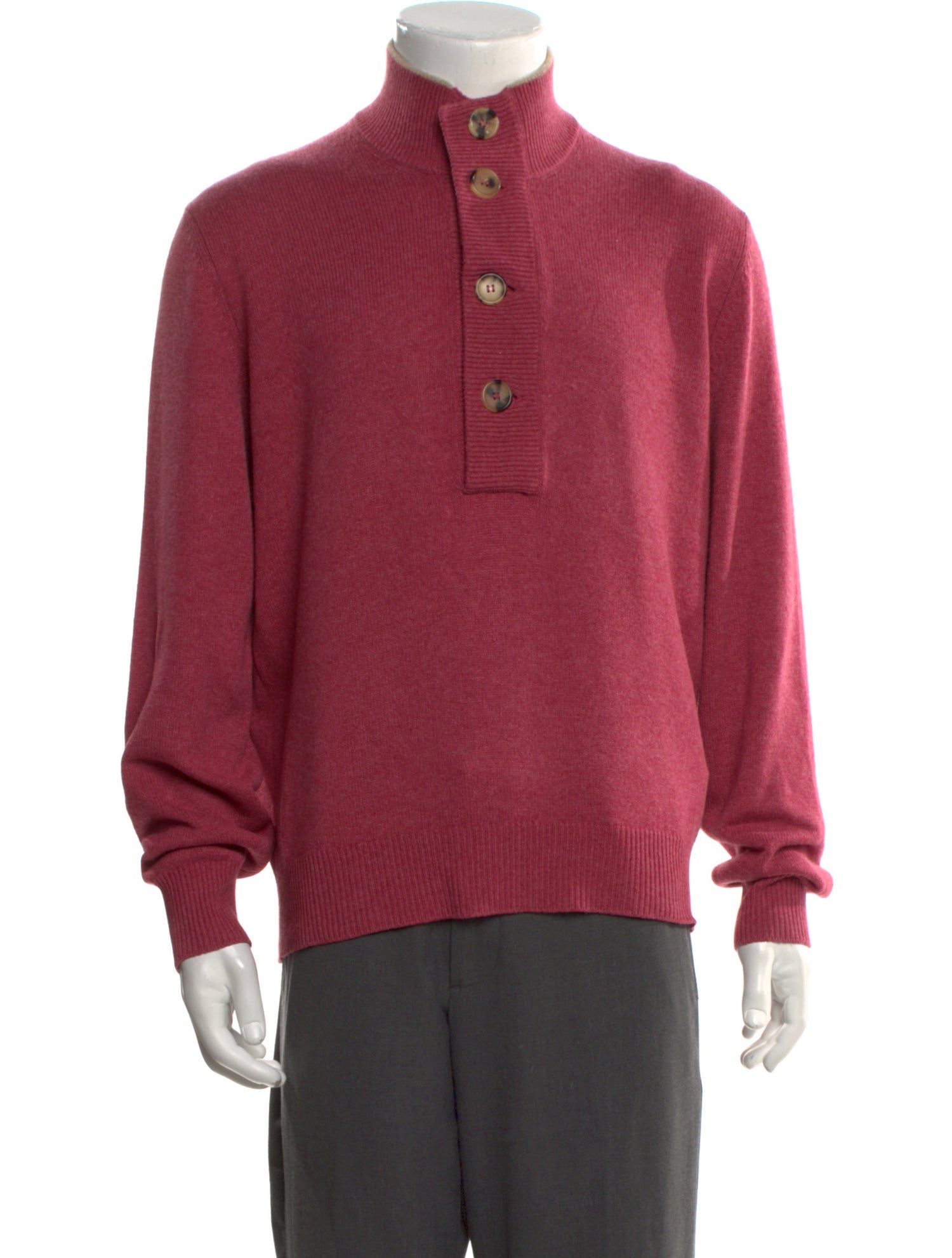 Brunello Cucinelli Cashmere Mock Neck Polo Sweater