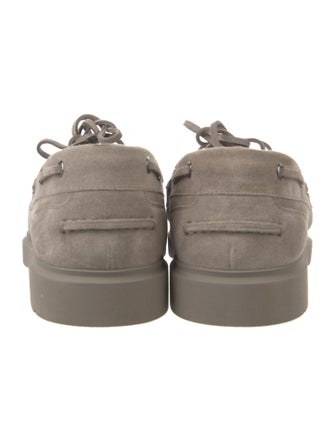 Brunello Cucinelli Suede Whipstitch Trim Boat Shoes