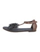 Brunello Cucinelli Leather T-Strap Sandals