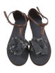 Brunello Cucinelli Leather T-Strap Sandals