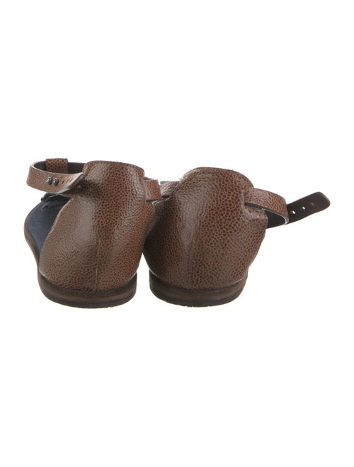 Brunello Cucinelli Leather T-Strap Sandals