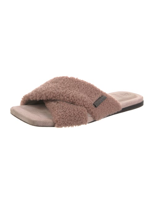 Brunello Cucinelli Monili Shearling Slides