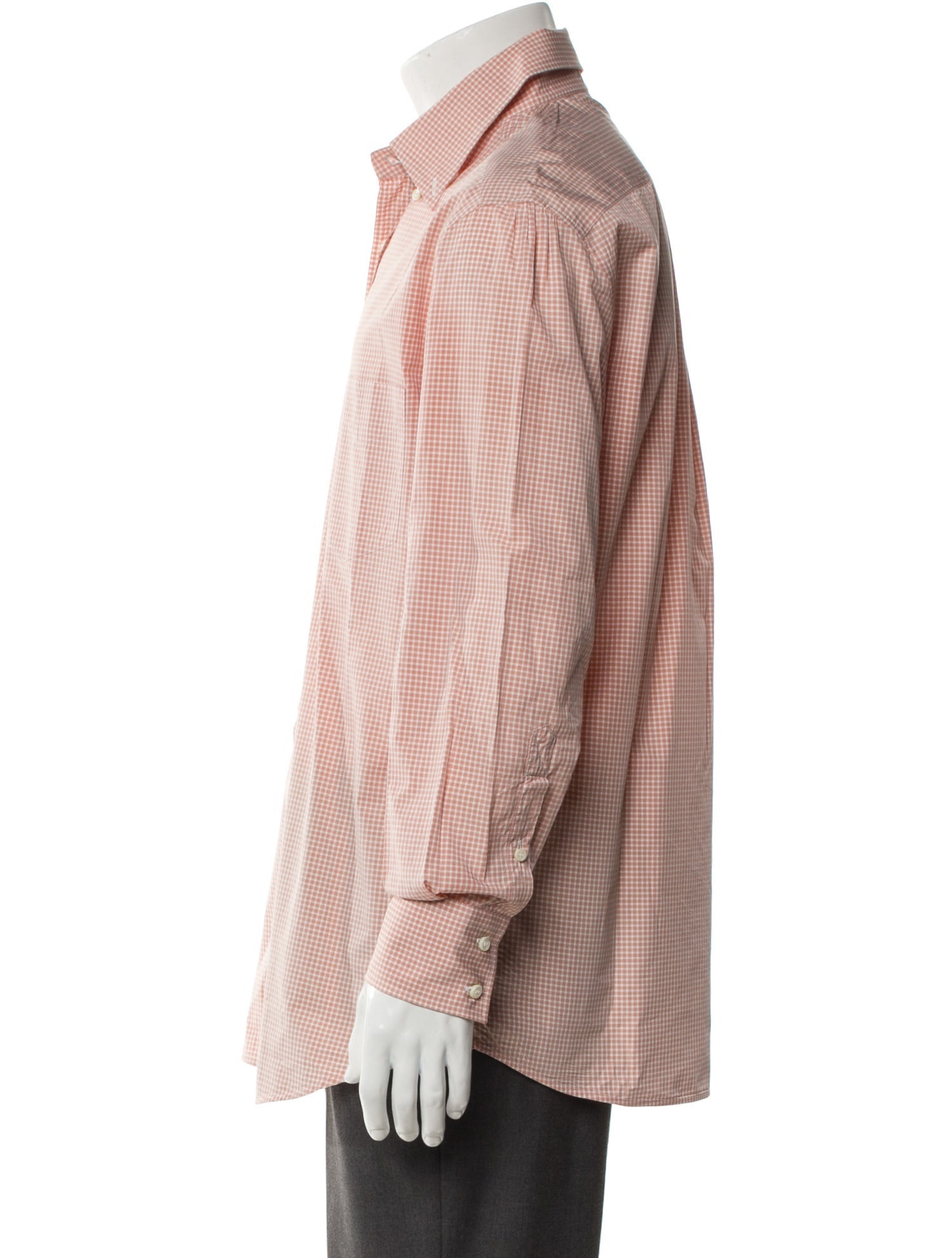 Brunello Cucinelli Plaid Print Long Sleeve Dress Shirt