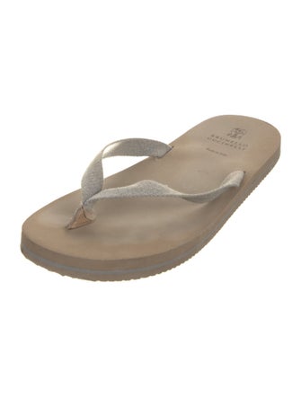 Brunello Cucinelli Canvas Flip Flops