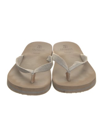 Brunello Cucinelli Canvas Flip Flops