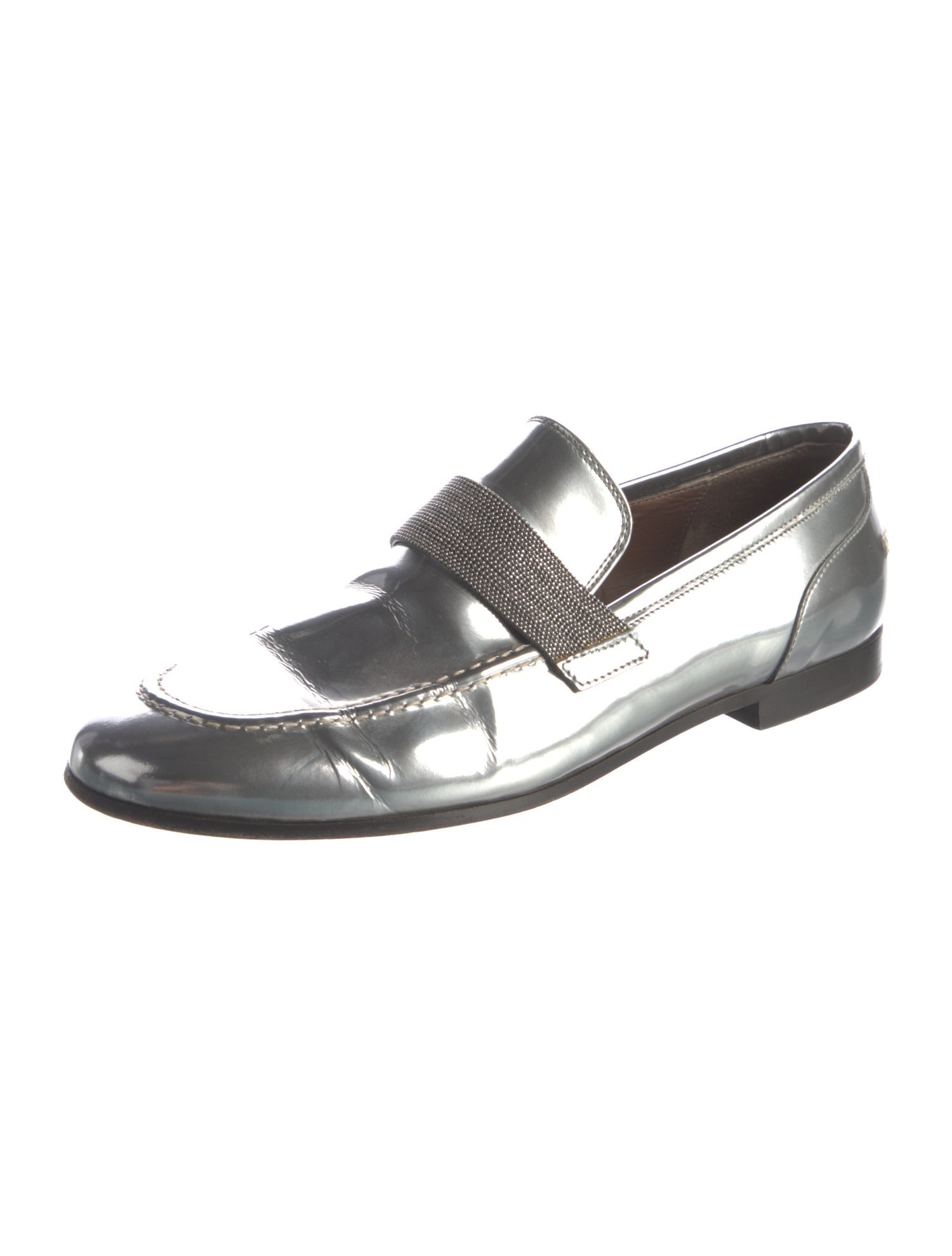 Brunello Cucinelli Monili Patent Leather Loafers