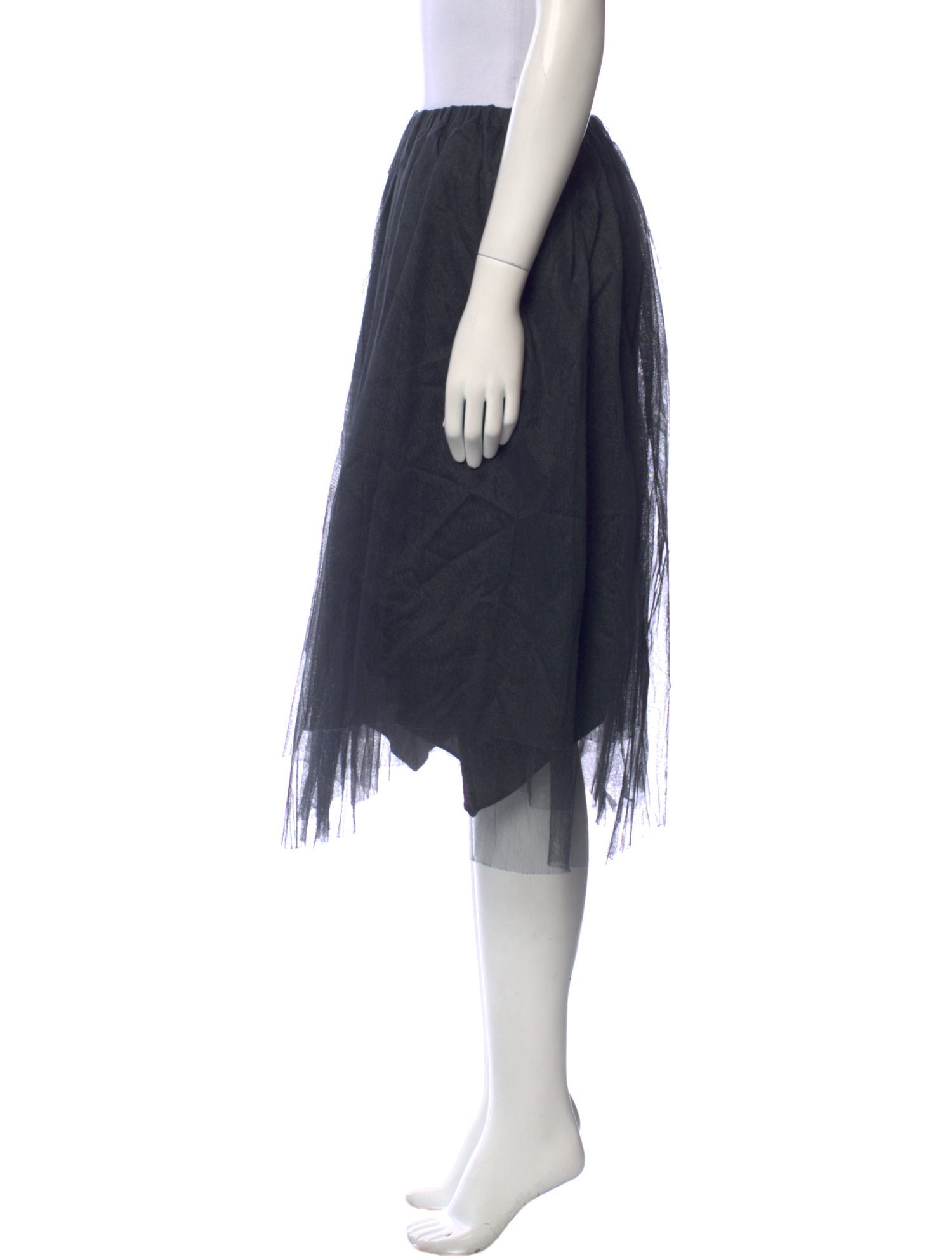 Brunello Cucinelli Mesh Accents Knee-Length Skirt