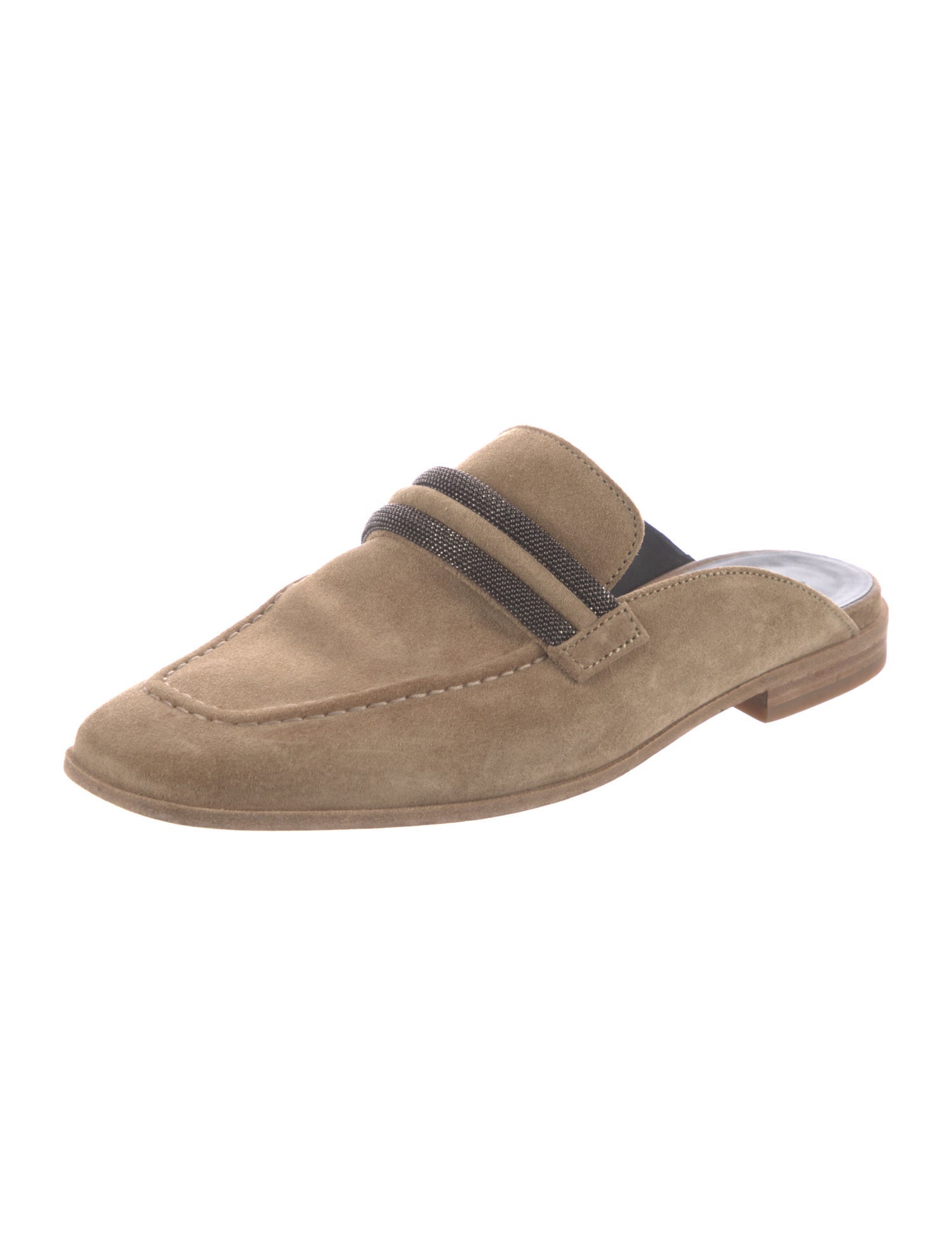 Brunello Cucinelli Monili Suede Mules