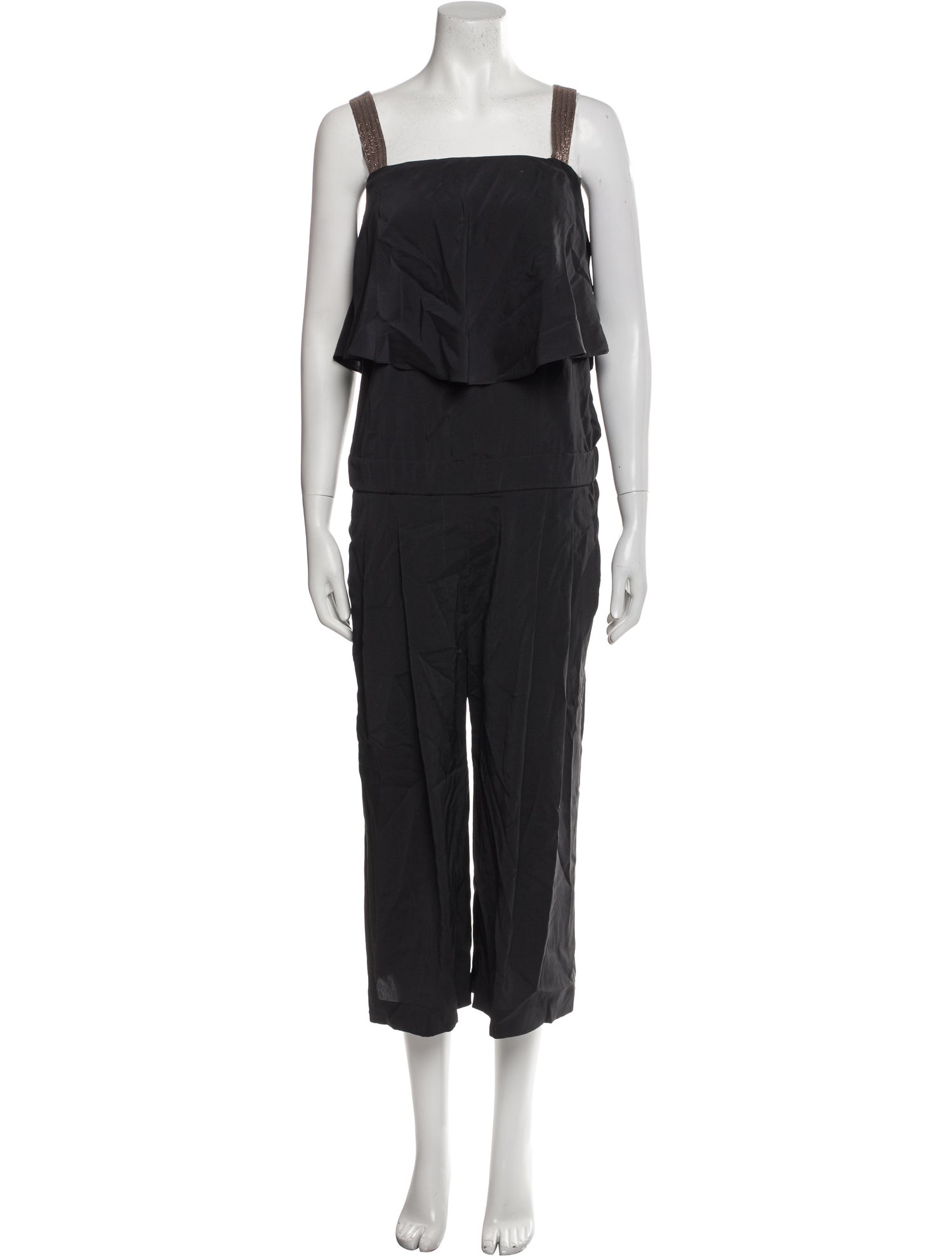 Brunello Cucinelli Silk Square Neckline Jumpsuit