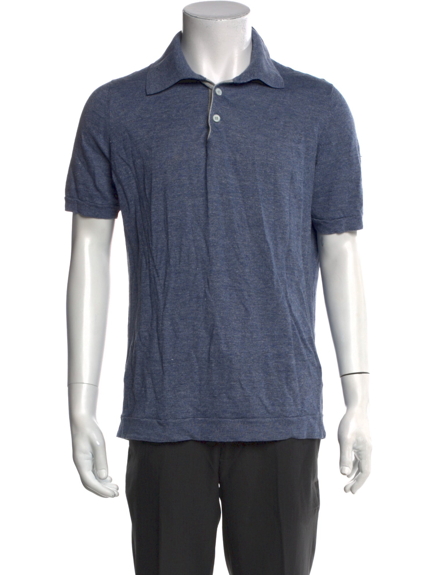 Brunello Cucinelli Linen Collar Polo Shirt