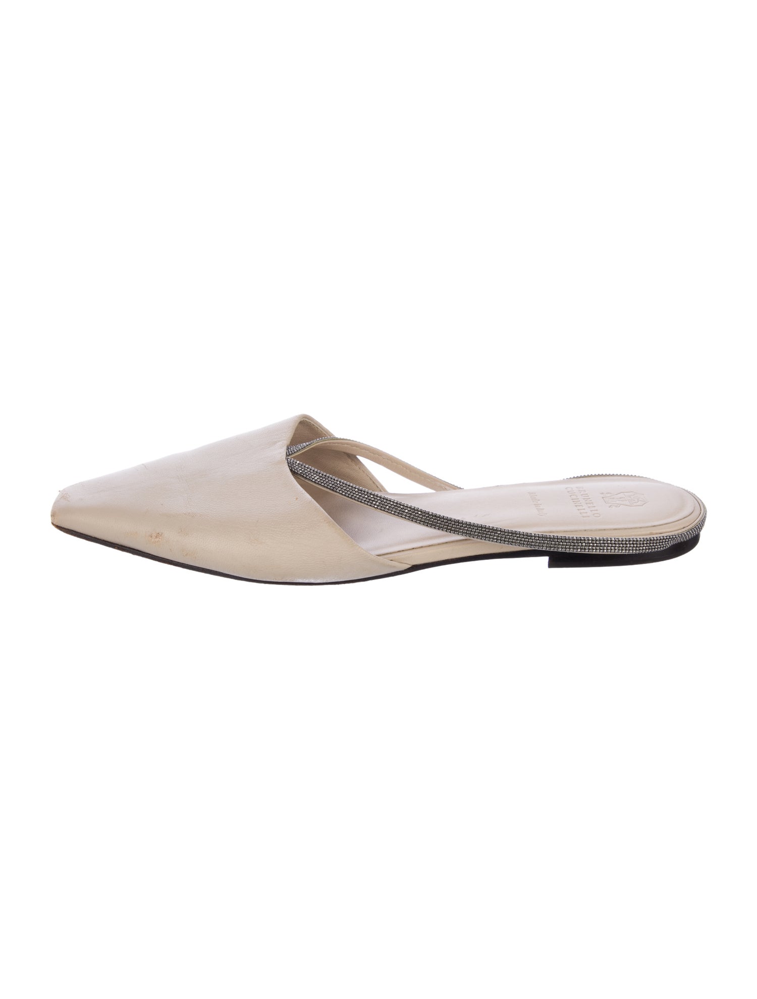 Brunello Cucinelli Monili Leather Mules