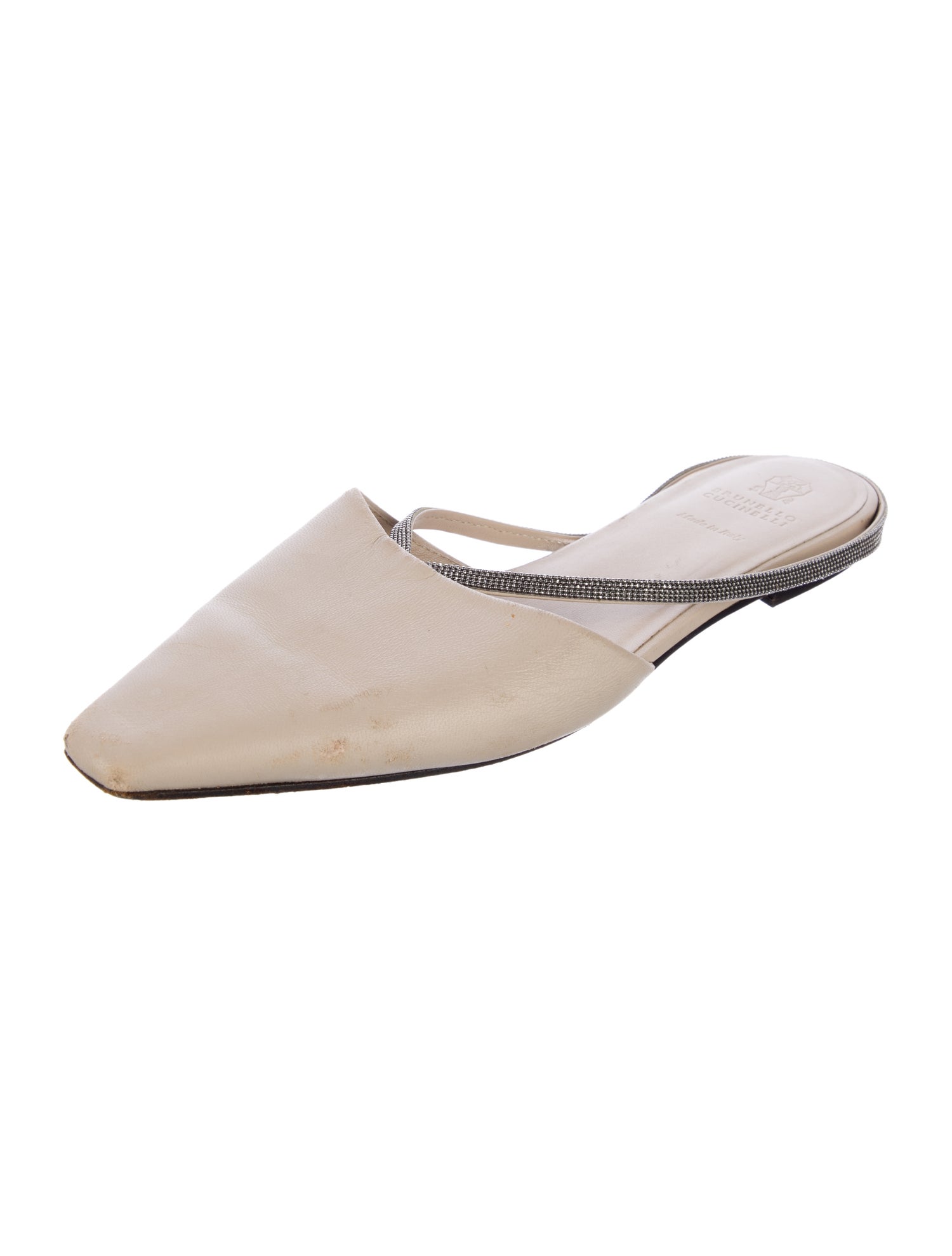 Brunello Cucinelli Monili Leather Mules