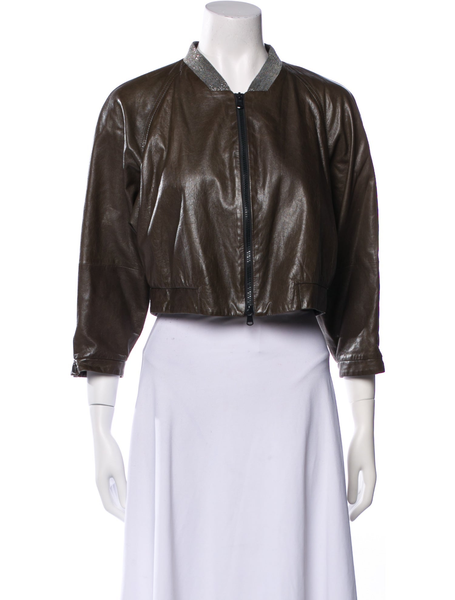 Brunello Cucinelli Leather Bomber Jacket