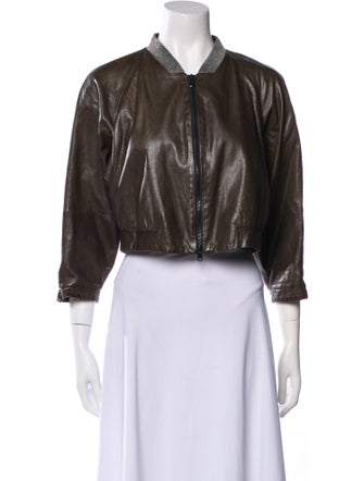 Brunello Cucinelli Leather Bomber Jacket