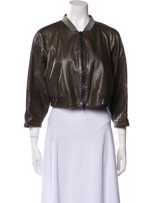 Brunello Cucinelli Leather Bomber Jacket