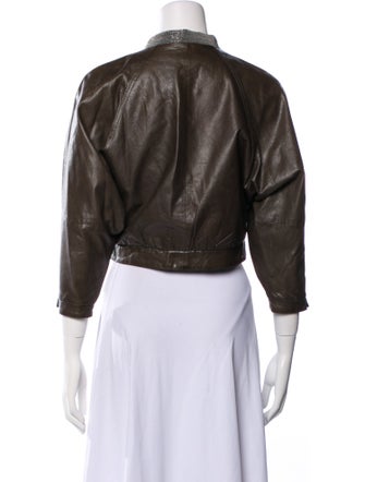 Brunello Cucinelli Leather Bomber Jacket