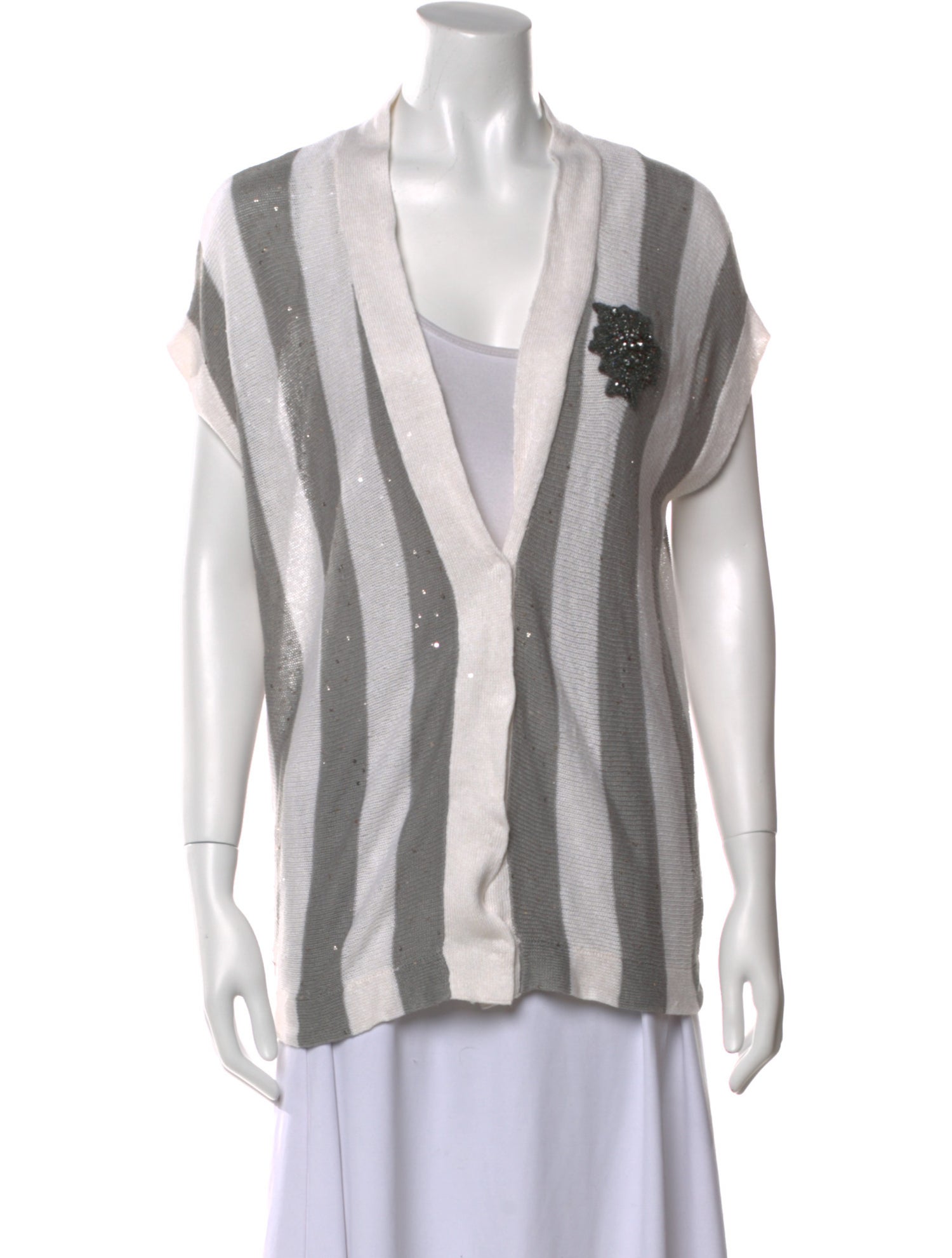 Brunello Cucinelli Linen Striped Sweater