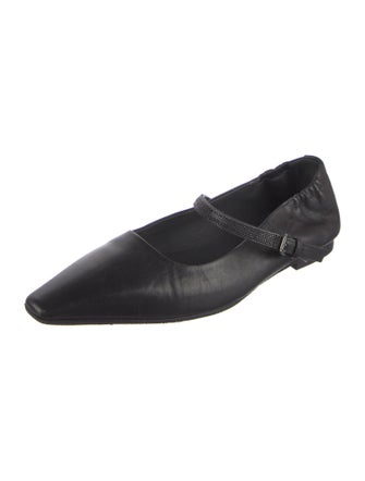 Brunello Cucinelli Leather Mary Jane Flats