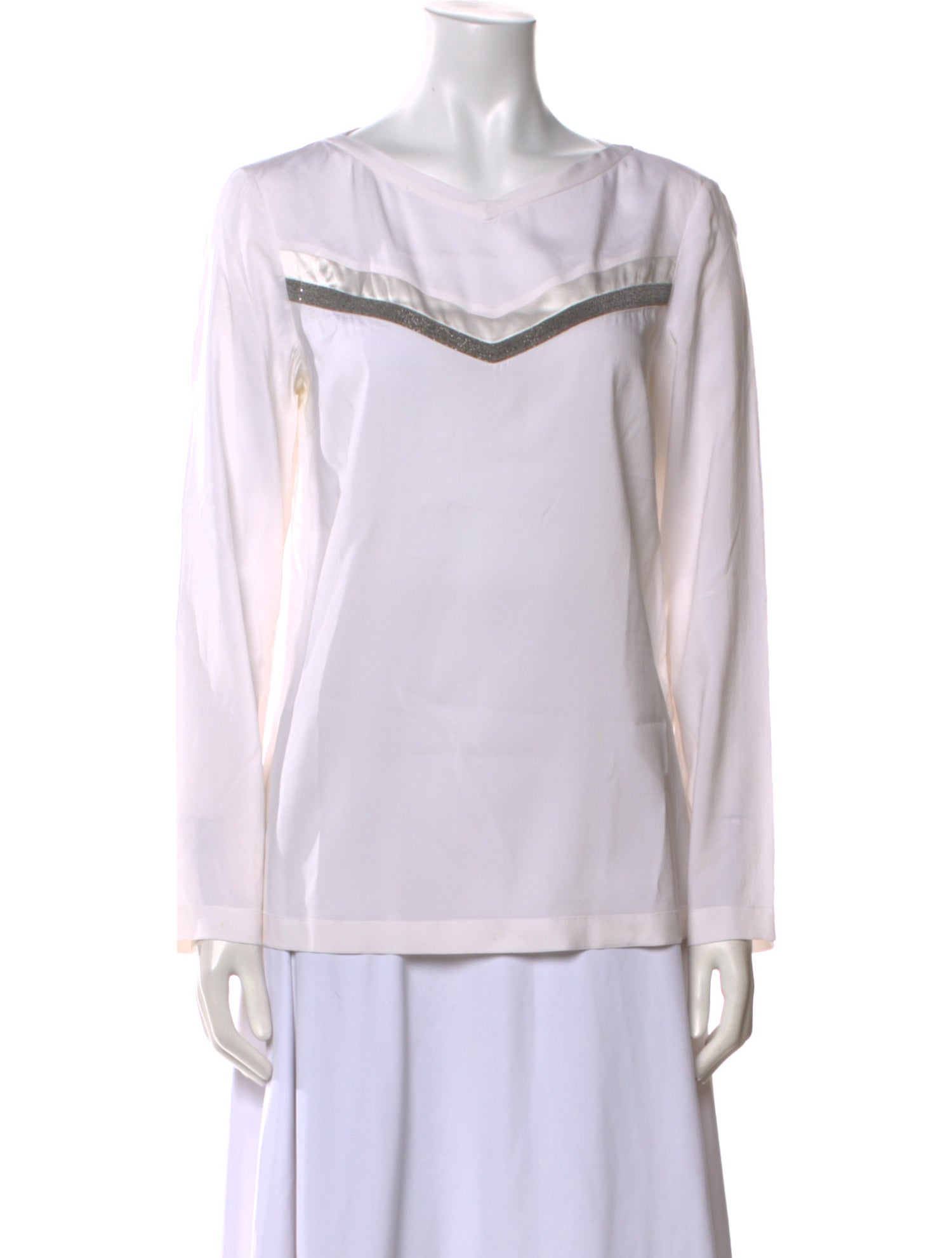 Brunello Cucinelli Silk Bateau Neckline Blouse