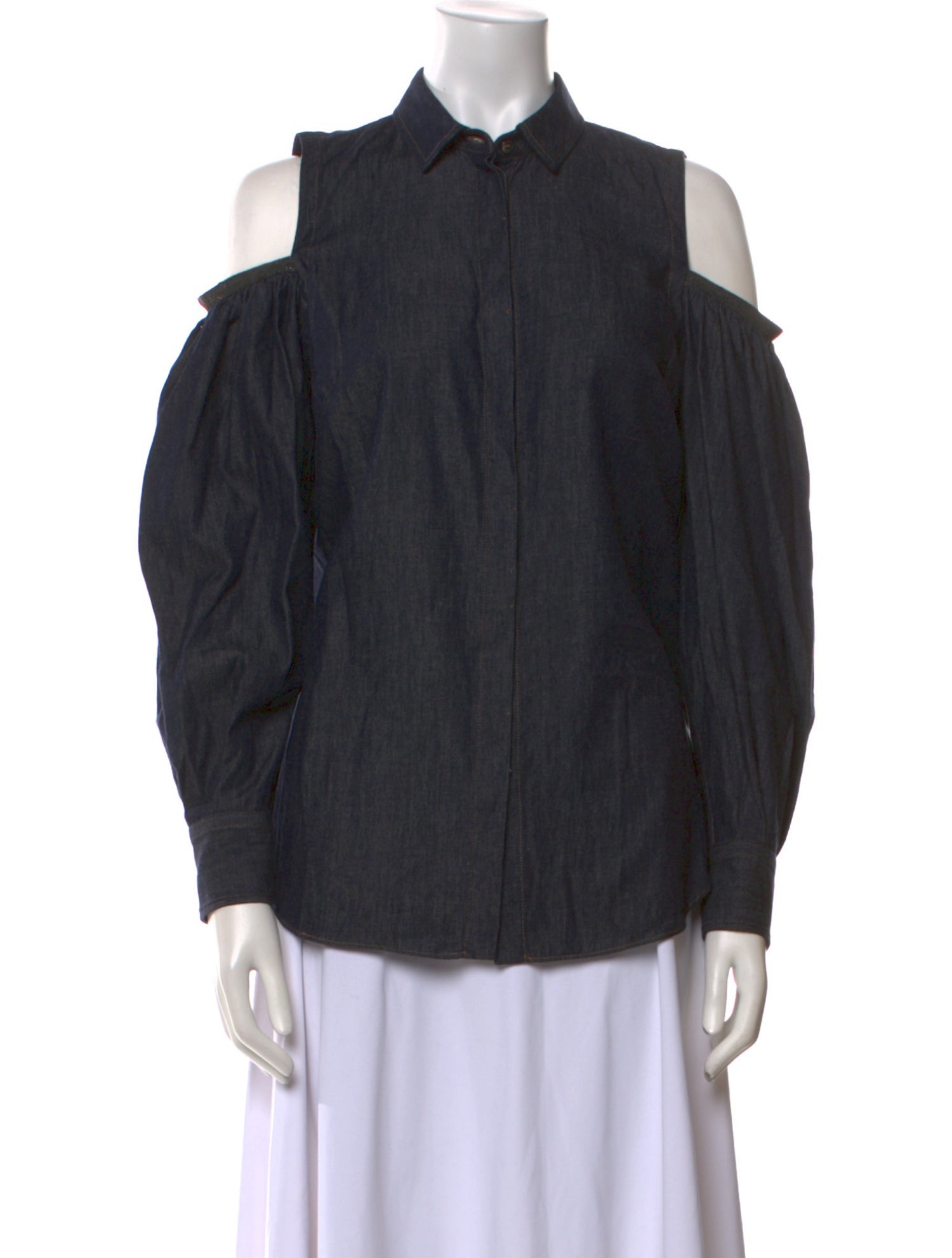 Brunello Cucinelli Long Sleeve Button-Up Top