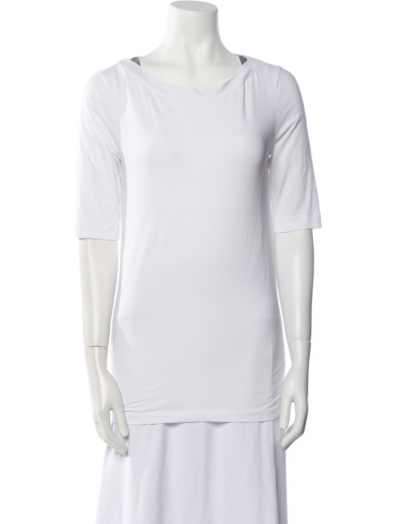 Brunello Cucinelli Bateau Neckline Short Sleeve T-Shirt