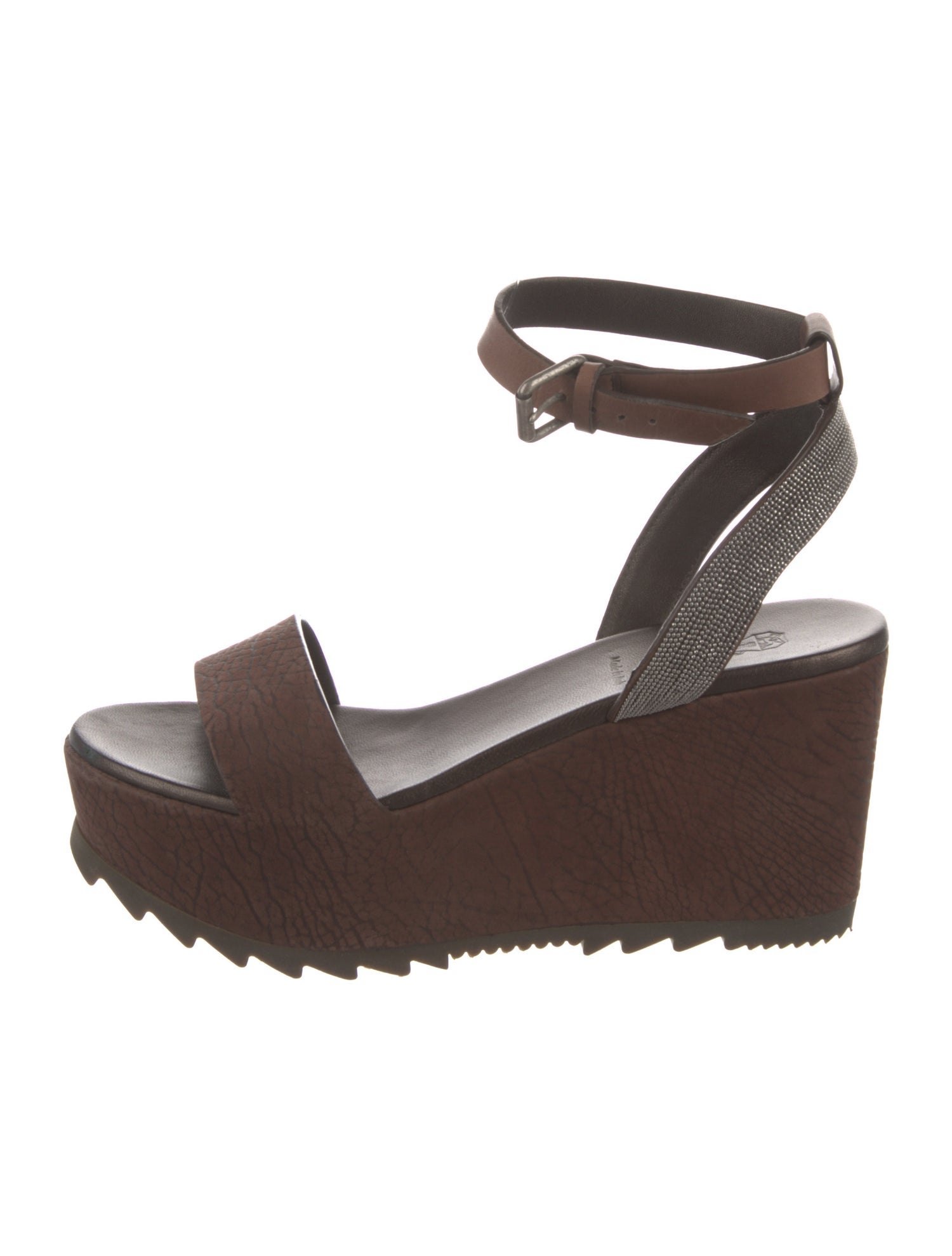 Brunello Cucinelli Monili Leather Sandals