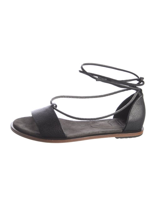 Brunello Cucinelli Monili Leather Sandals