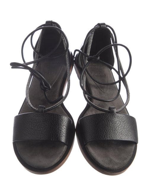 Brunello Cucinelli Monili Leather Sandals