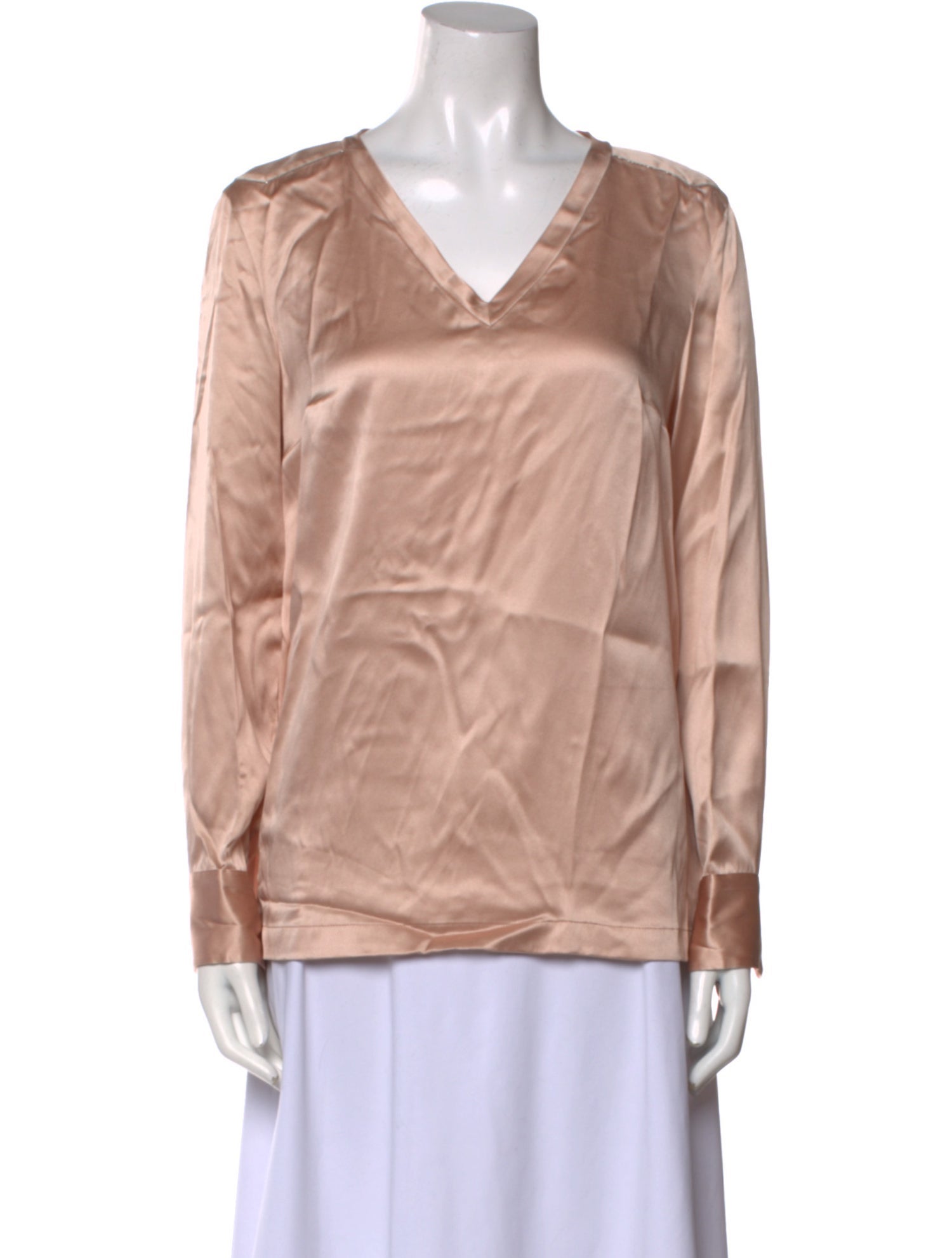 Brunello Cucinelli Silk V-Neck Blouse