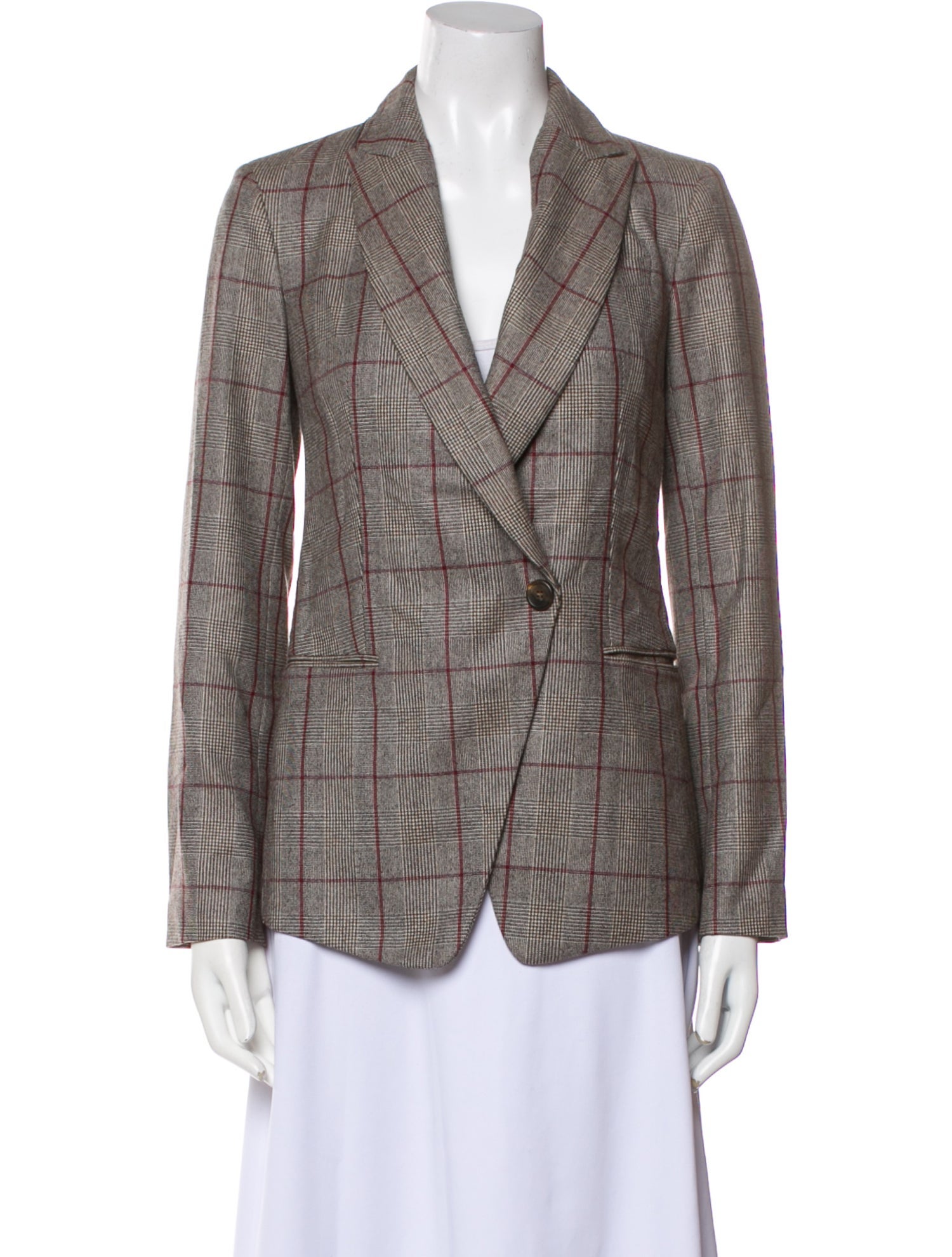 Brunello Cucinelli Plaid Print Blazer