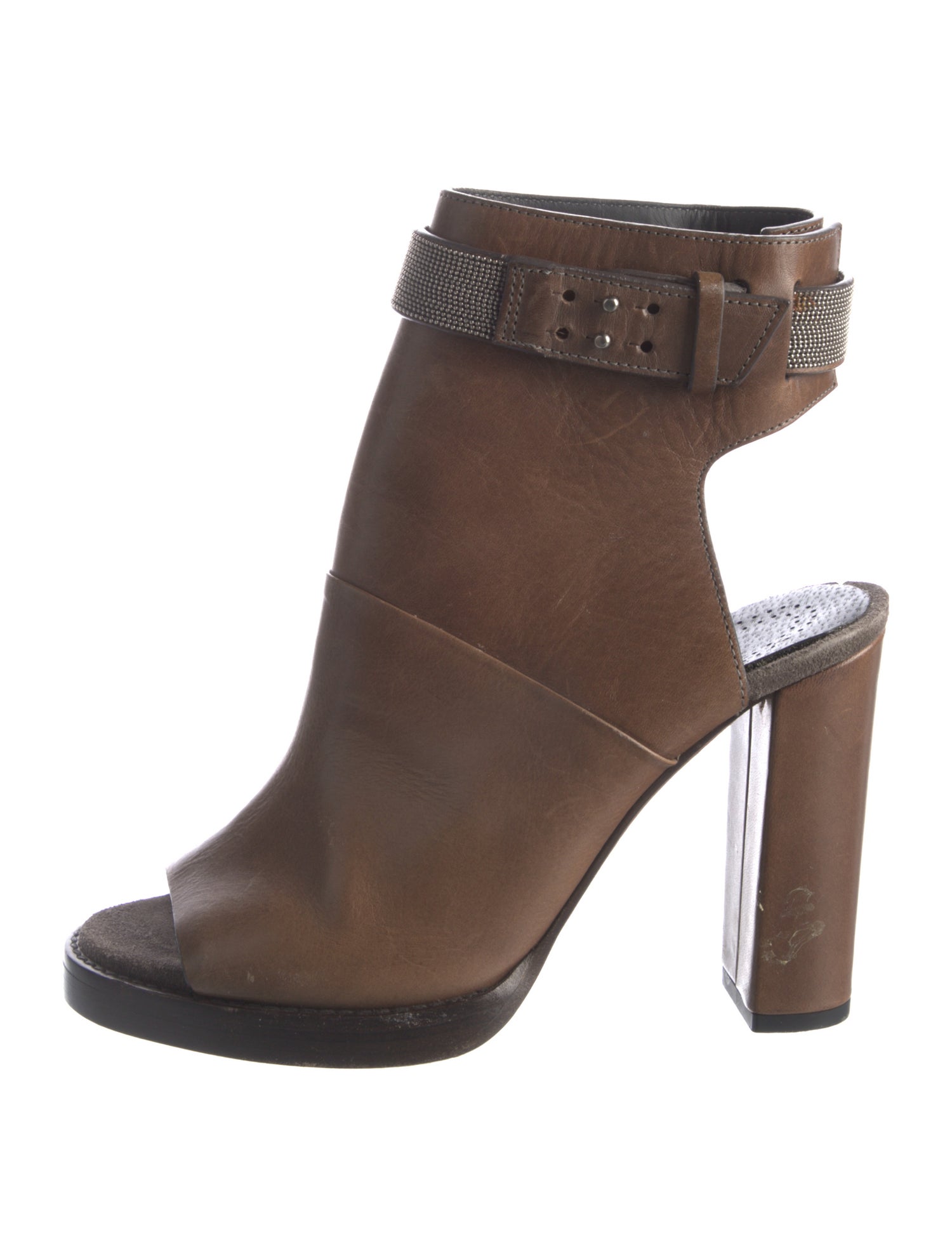 Brunello Cucinelli Monili Leather Sandals