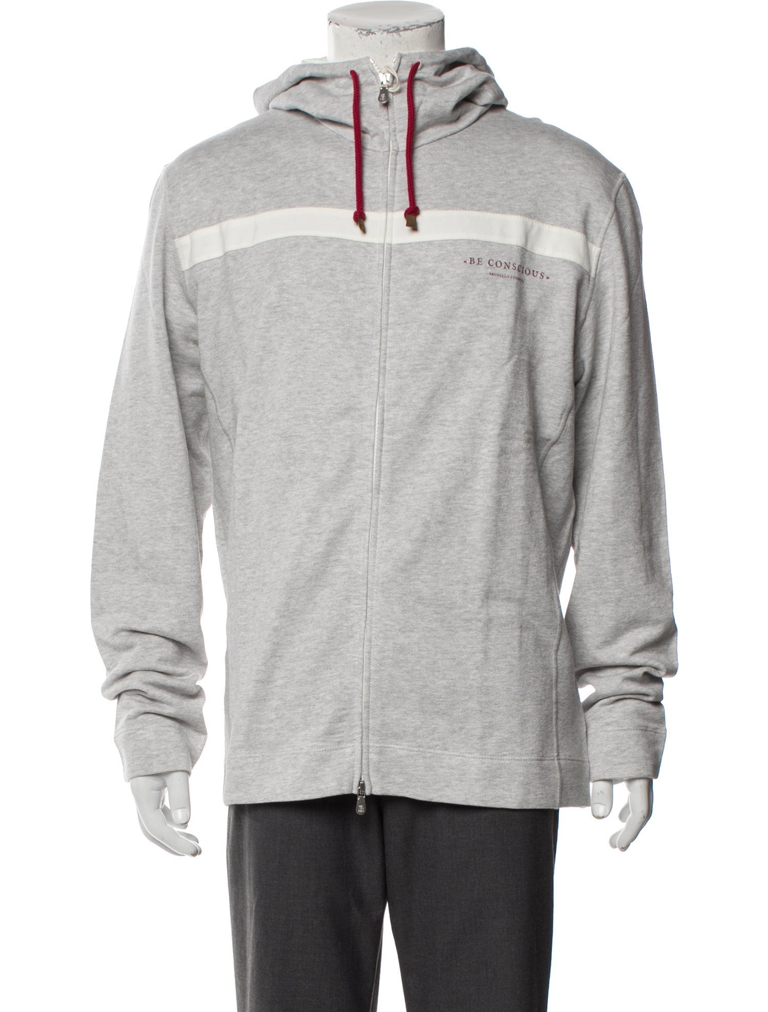 Brunello Cucinelli Colorblock Pattern Turtleneck Hoodie w/ Tags