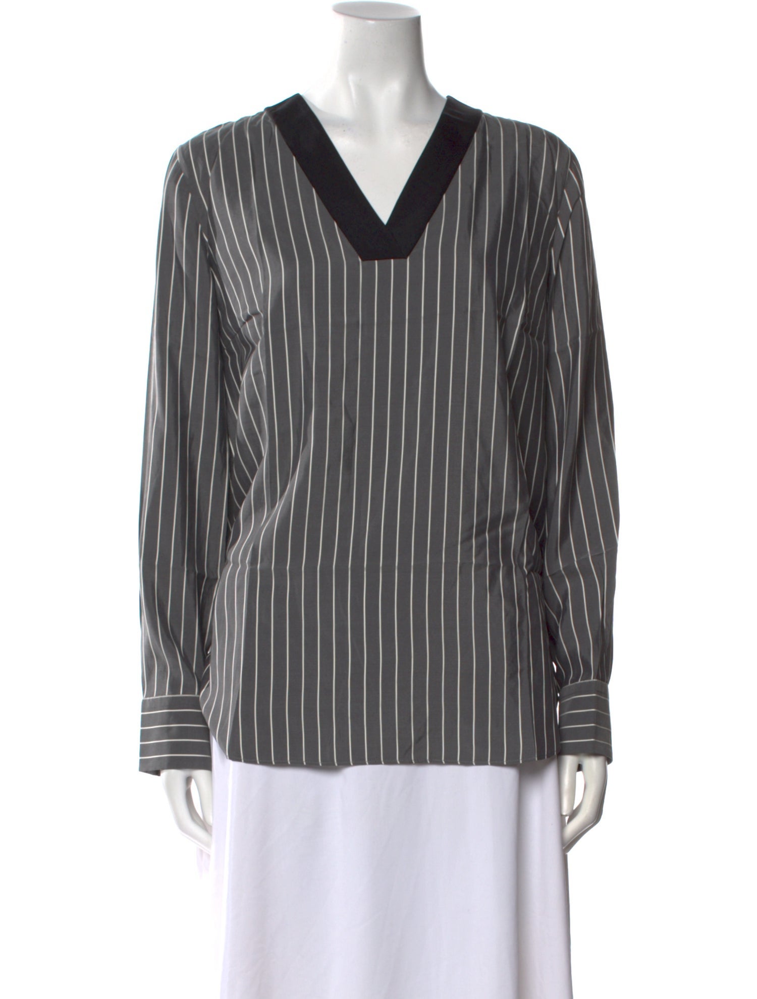 Brunello Cucinelli Silk Striped Blouse w/ Tags