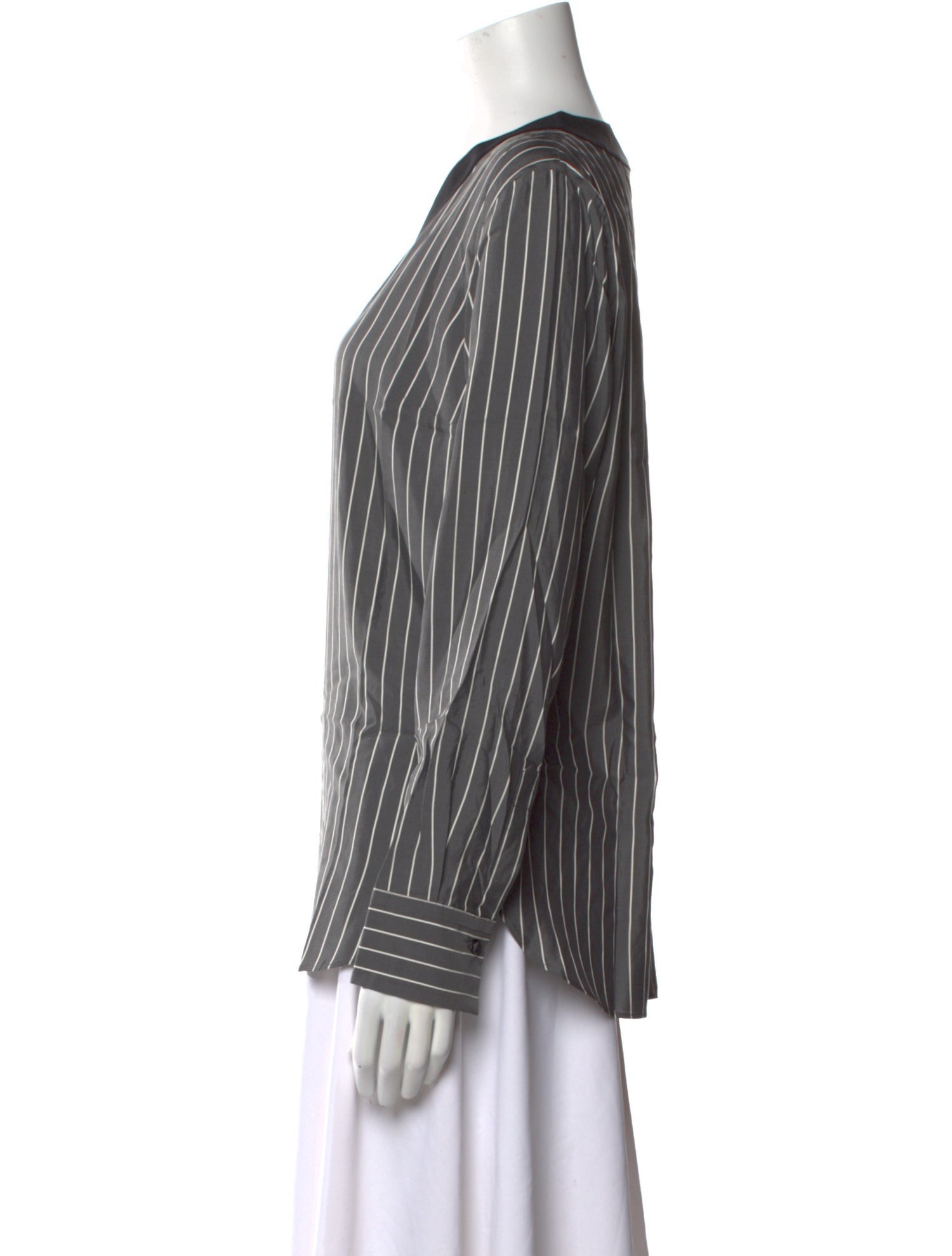Brunello Cucinelli Silk Striped Blouse w/ Tags