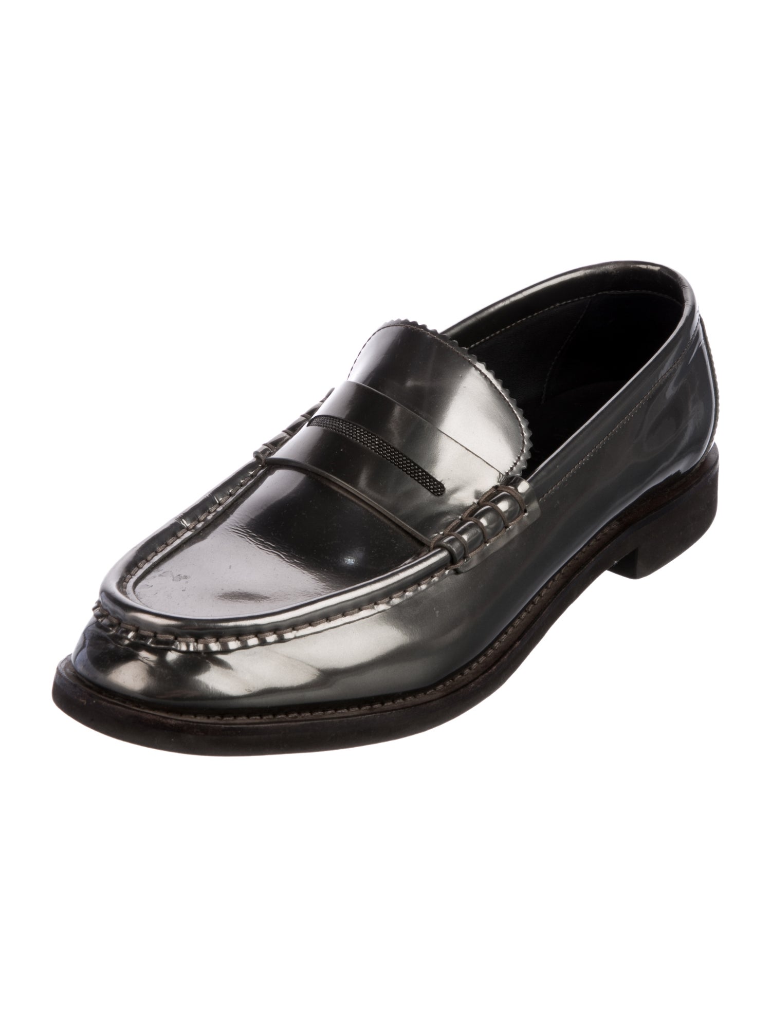 Brunello Cucinelli Monili Leather Loafers