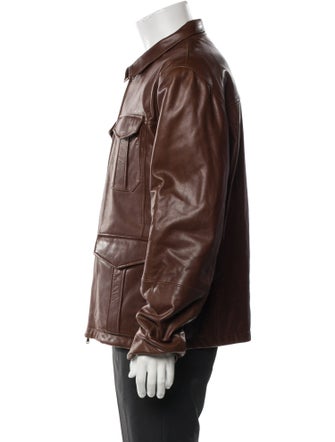 Brunello Cucinelli Leather Utility Jacket