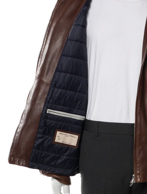 Brunello Cucinelli Leather Utility Jacket