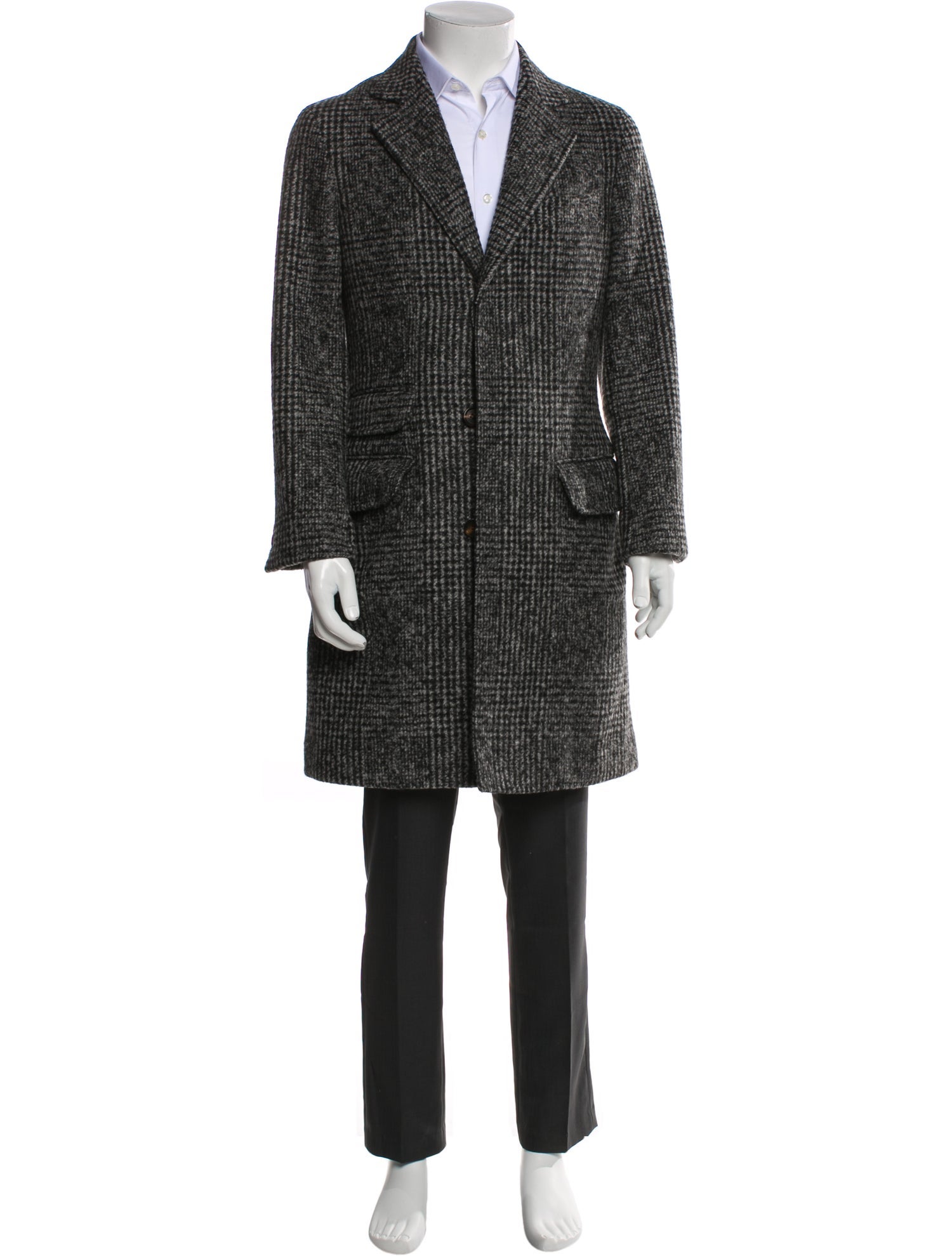Brunello Cucinelli Tweed Pattern Overcoat